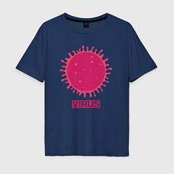 Мужская футболка оверсайз Pink virus