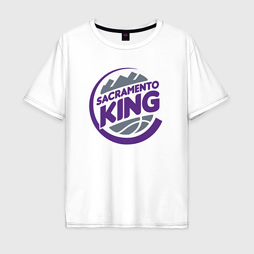 Мужская футболка оверсайз Sacramento king / Белый – фото 1