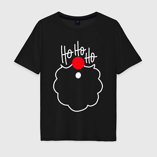 Мужская футболка оверсайз Santa Claus ho-ho-ho / Черный – фото 1