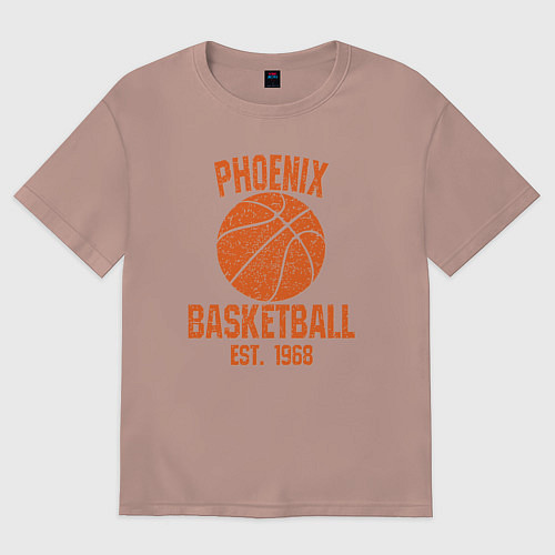 Мужская футболка оверсайз Phoenix basketball 1968 / Пыльно-розовый – фото 1