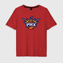 Футболка оверсайз мужская Phoenix Suns fire, цвет: красный