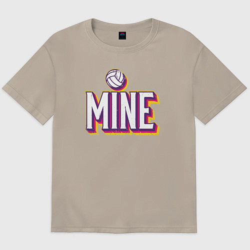 Мужская футболка оверсайз Mine volley / Миндальный – фото 1
