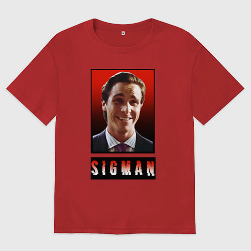 Мужская футболка оверсайз Sigman / Красный – фото 1
