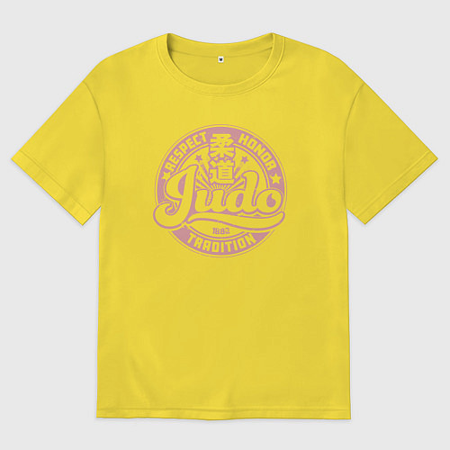 Мужская футболка оверсайз Дзюдо уважение честь традиции / Желтый – фото 1