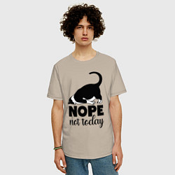 Футболка оверсайз мужская Nope - not today, цвет: миндальный — фото 2
