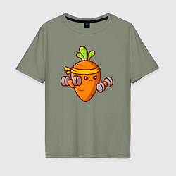 Футболка оверсайз мужская Морковь на спорте, цвет: авокадо