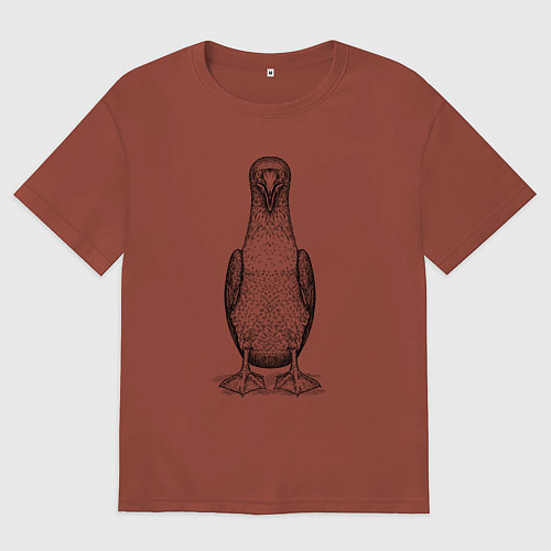 Мужская футболка оверсайз Олуша анфас / Кирпичный – фото 1