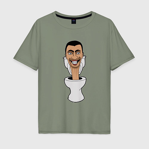 Мужская футболка оверсайз Skibidi Toilet mad / Авокадо – фото 1