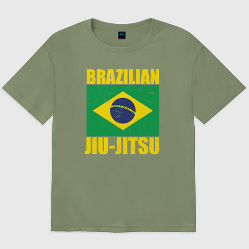 Мужская футболка оверсайз Brazilian jiu-jitsu / Авокадо – фото 1