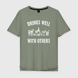 Мужская футболка оверсайз Drinks well with others