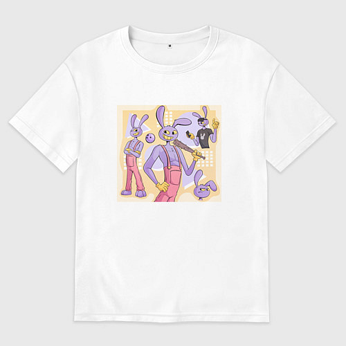 Мужская футболка оверсайз Джекс Удивительный цифровой цирк / Белый – фото 1