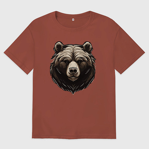 Мужская футболка оверсайз Хозяин тайги / Кирпичный – фото 1