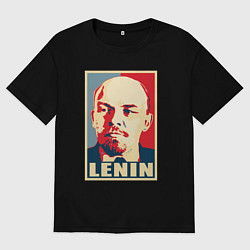 Футболка оверсайз мужская Владимир Ильич Ленин, цвет: черный