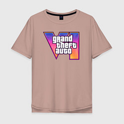 Мужская футболка оверсайз GTA 6 logo