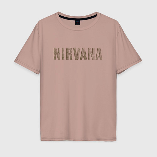 Мужская футболка оверсайз Nirvana grunge text / Пыльно-розовый – фото 1