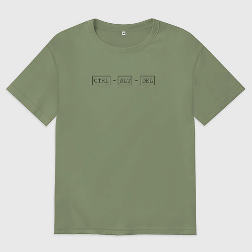 Мужская футболка оверсайз Ctrl alt del / Авокадо – фото 1
