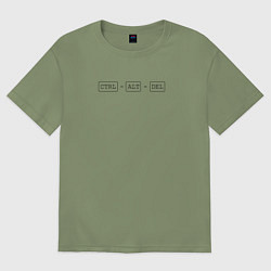Футболка оверсайз мужская Ctrl alt del, цвет: авокадо