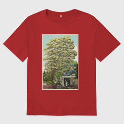 Футболка оверсайз мужская Хаяо Миядзаки - studio ghibli, цвет: красный