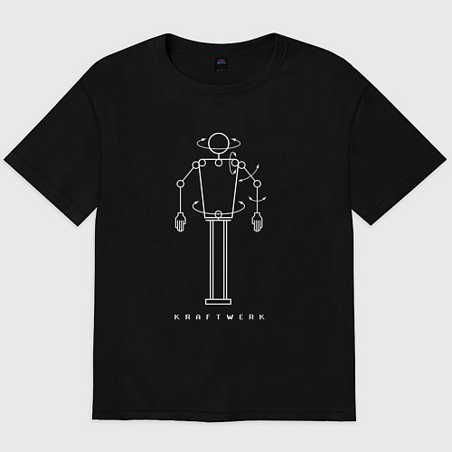 Мужская футболка оверсайз Kraftwerk - Robot / Черный – фото 1