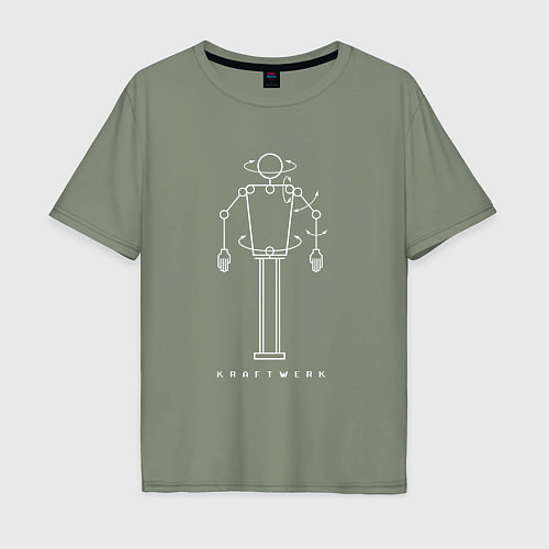 Мужская футболка оверсайз Kraftwerk - Robot / Авокадо – фото 1