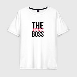 Футболка оверсайз мужская The real boss, цвет: белый