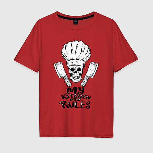 Мужская футболка оверсайз Моя кухня мои правила / Красный – фото 1