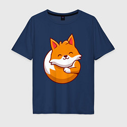 Футболка оверсайз мужская Orange fox, цвет: тёмно-синий