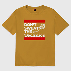 Футболка оверсайз мужская Dont sweat the Technics, цвет: горчичный