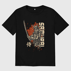 Мужская футболка оверсайз Самурай японский воин