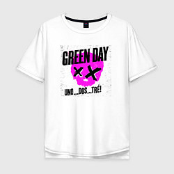 Мужская футболка оверсайз Green Day uno dos tre