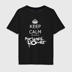 Футболка оверсайз мужская My Chemical Romance keep calm, цвет: черный