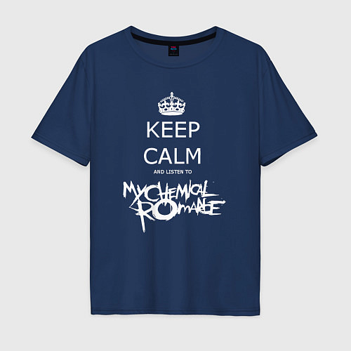 Мужская футболка оверсайз My Chemical Romance keep calm / Тёмно-синий – фото 1