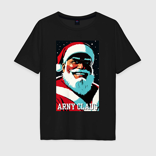 Мужская футболка оверсайз Arnold Schwarzenegger - Santa Claus / Черный – фото 1
