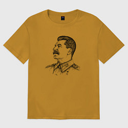 Футболка оверсайз мужская Профиль Сталина, цвет: горчичный