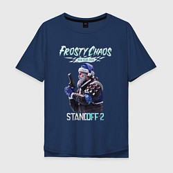 Футболка оверсайз мужская Standoff 2 - Frosty Chaos, цвет: тёмно-синий