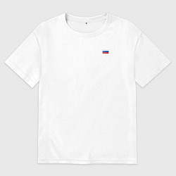 Мужская футболка оверсайз Флаг России на груди