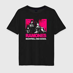 Футболка оверсайз мужская Ramones rocknroll high school, цвет: черный