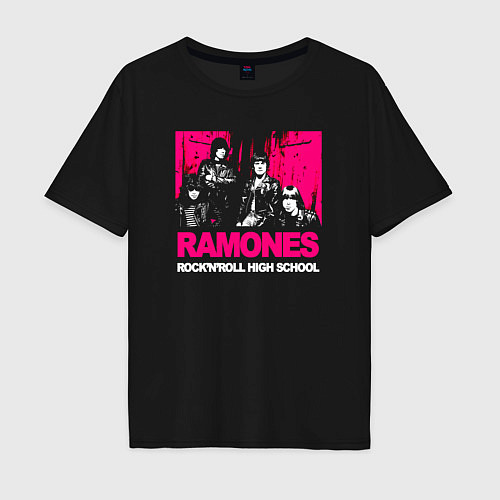 Мужская футболка оверсайз Ramones rocknroll high school / Черный – фото 1