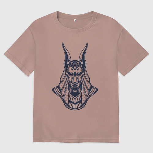 Мужская футболка оверсайз Анубис древнеегипетский бог / Пыльно-розовый – фото 1