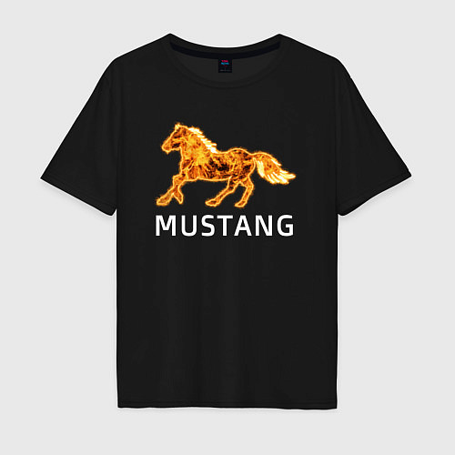 Мужская футболка оверсайз Mustang firely art / Черный – фото 1