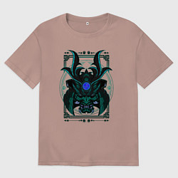 Мужская футболка оверсайз Хання шлем самурая