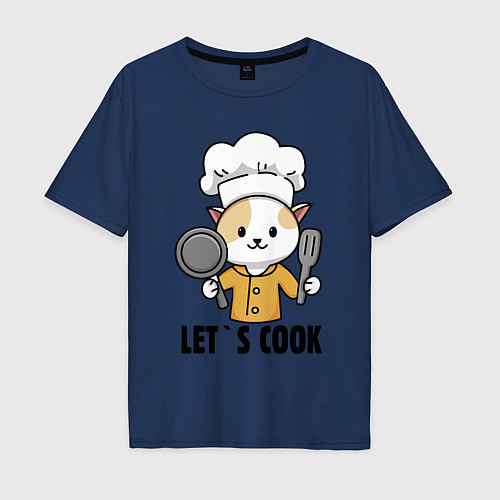 Мужская футболка оверсайз Давайте готовить / Тёмно-синий – фото 1
