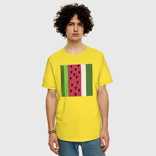 Мужская футболка оверсайз Арбузные полосы / Желтый – фото 3