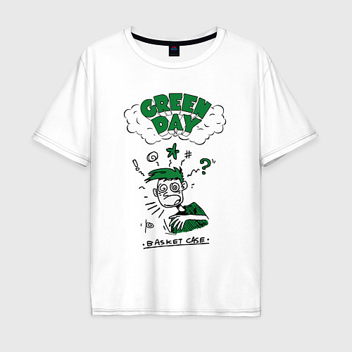 Мужская футболка оверсайз Green day basket case / Белый – фото 1
