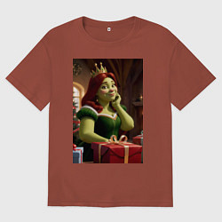 Мужская футболка оверсайз Шрек: Фиона с подарками