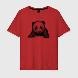Футболка оверсайз мужская Панда детеныш, цвет: красный