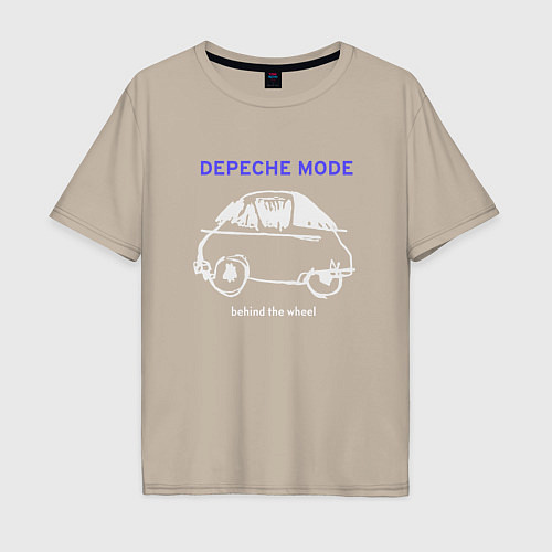 Мужская футболка оверсайз Depeche Mode - Behind the wheel / Миндальный – фото 1