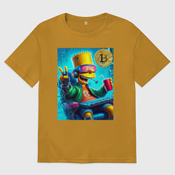 Мужская футболка оверсайз Барт Симпсон владелец биткоина