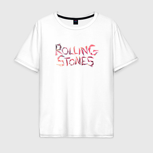 Мужская футболка оверсайз The Rolling Stones - logo / Белый – фото 1