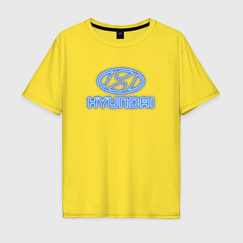 Мужская футболка оверсайз Hyundai neon / Желтый – фото 1